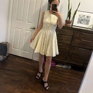 MSGM leathery lace white dress. Super cute! Size 40 Italian so fits like a 4